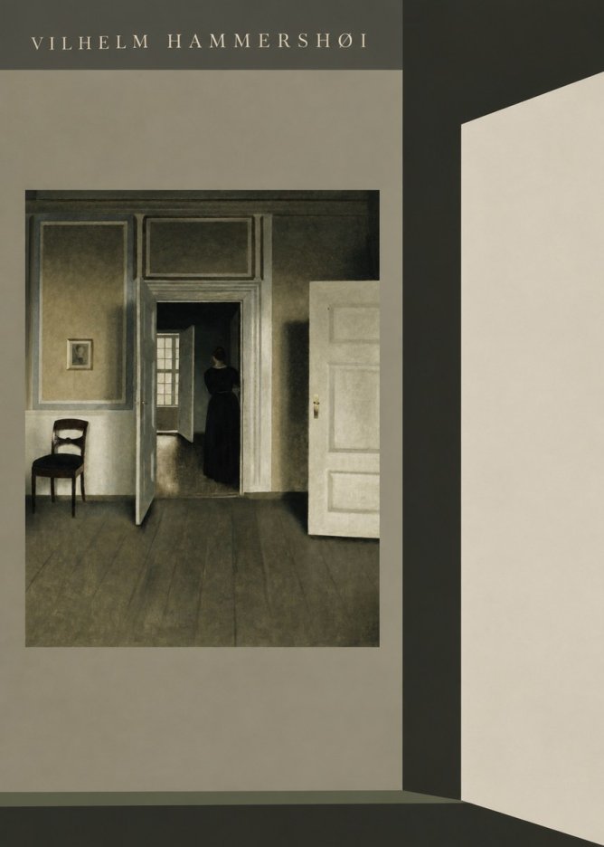 Vilhelm Hammershøi Interior with a Woman Seen from the Back No6 - Poster