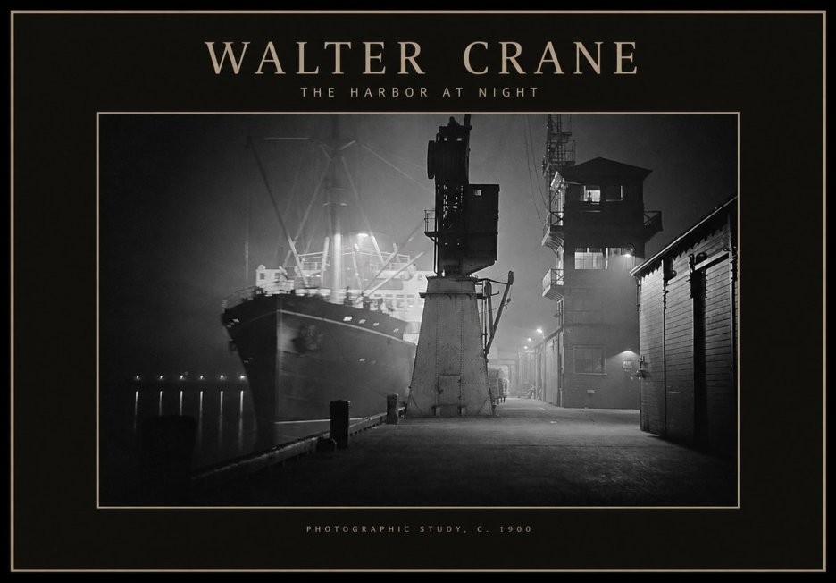Walter Crane The Harbor at Night No1 - Poster