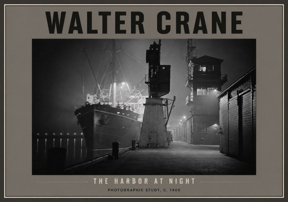 Walter Crane The Harbor at Night No4 - Poster