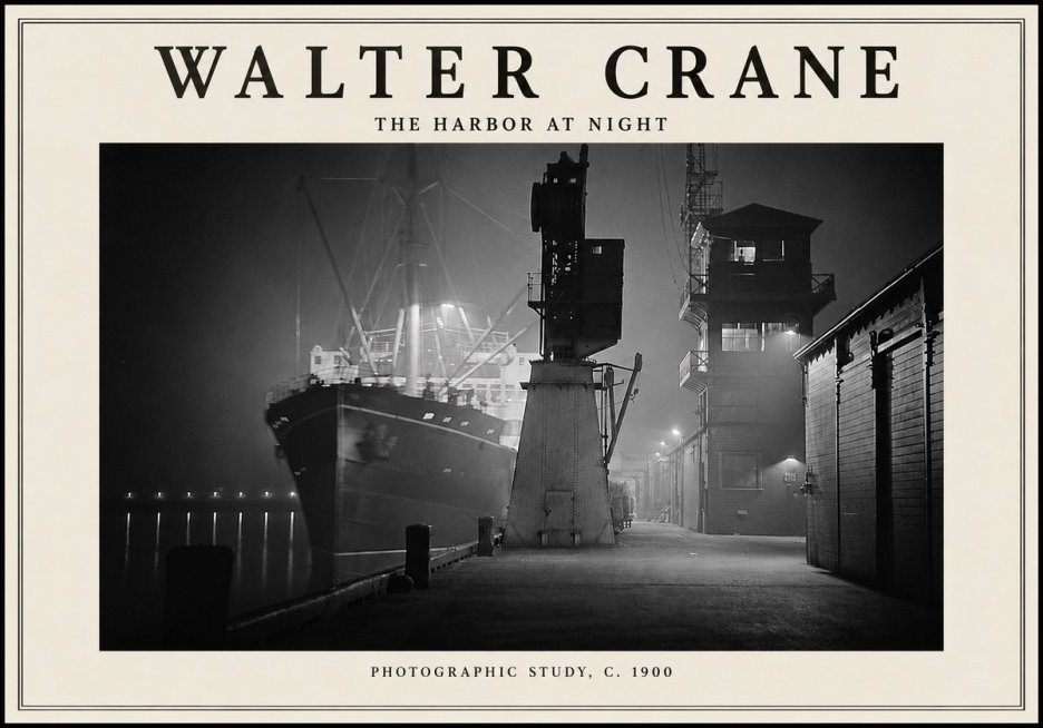 Walter Crane The Harbor at Night No5 - Poster