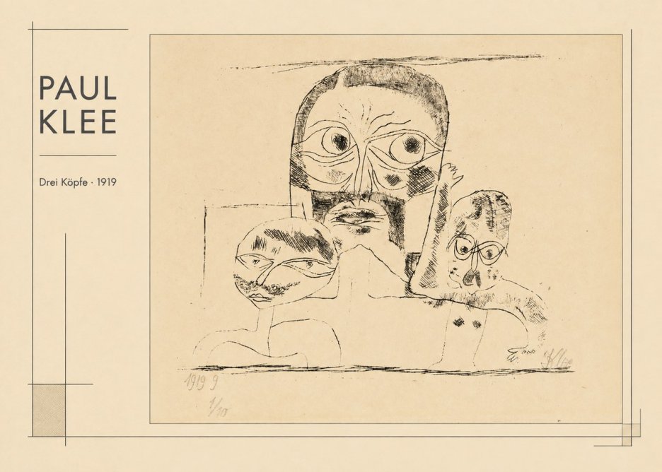 Paul Klee Drei Köpfe No1 - Poster