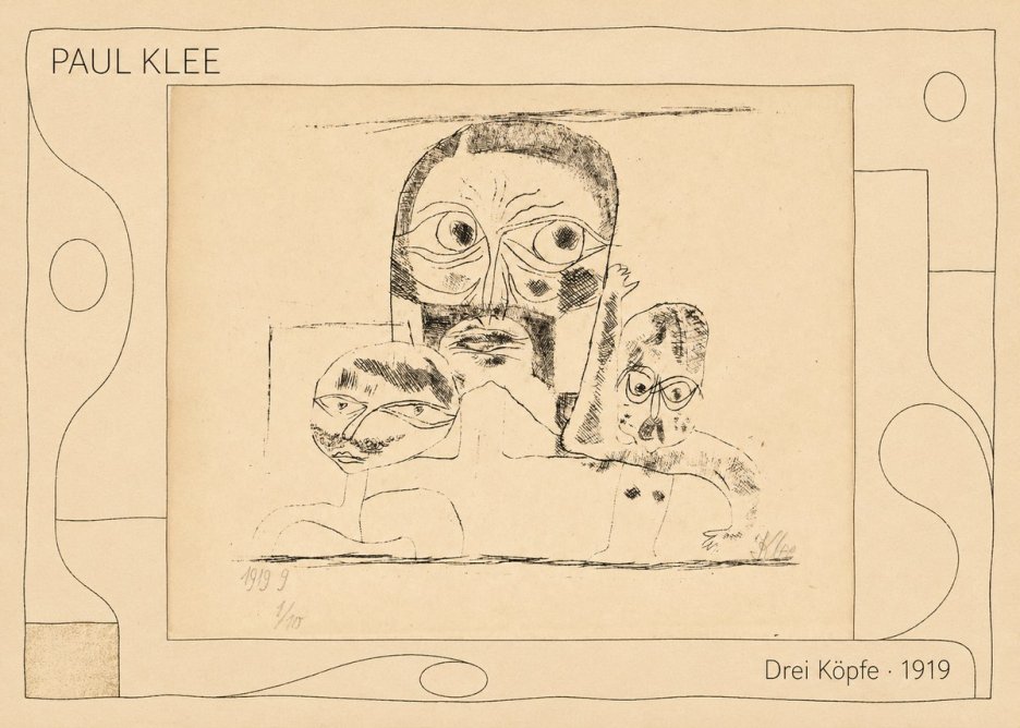 Paul Klee Drei Köpfe No5 - Poster