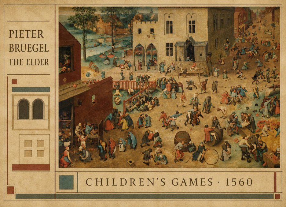 Pieter Bruegel Children's Games I No4 - Poster