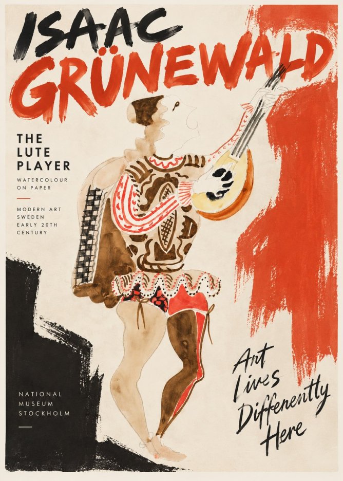Isaac Grünewald The Lute Player No2 - Poster