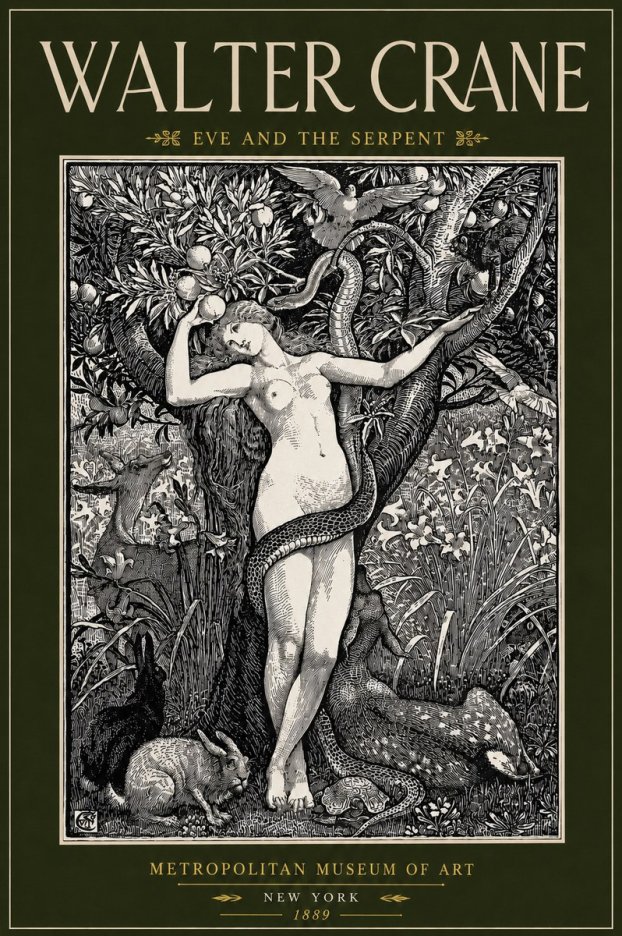 Walter Crane Eve and the Serpent No4 - Poster