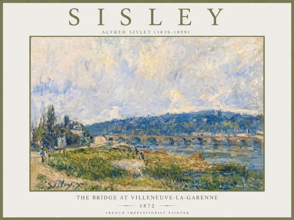 Sisley The Bridge at Villeneuve-la-garenne III No5 - Poster