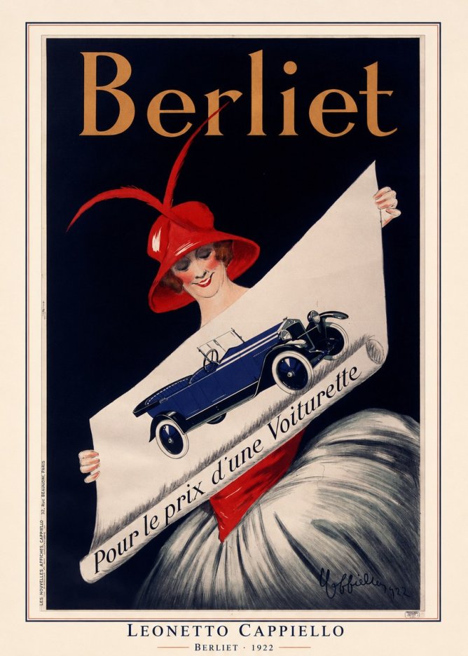 Leonetto Cappiello Berliet - Pour Le Prix D'une Voiturette No6 - Poster