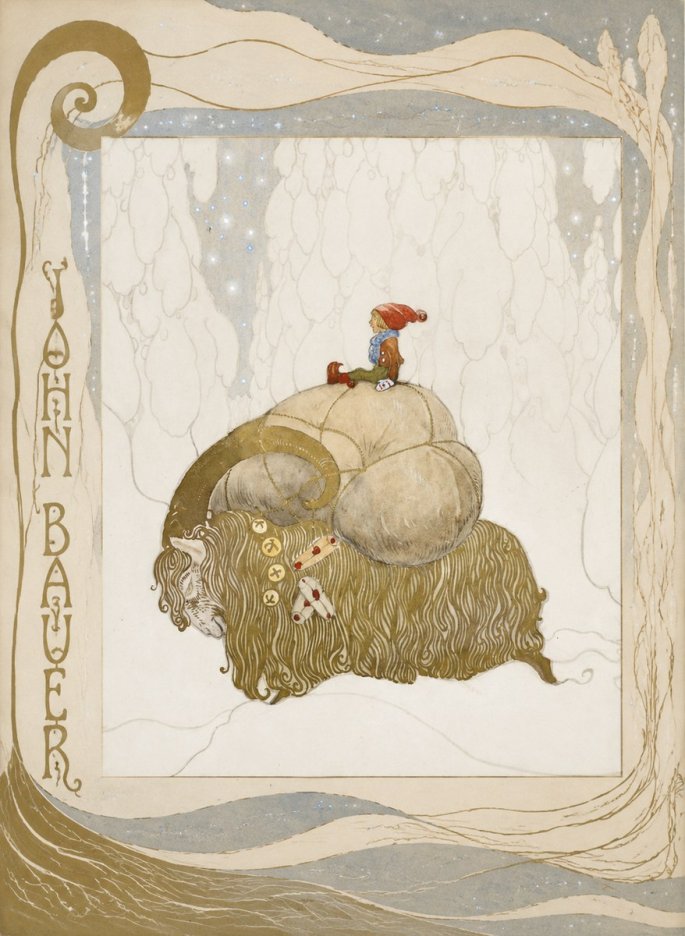 John Bauer The Boy and the Musk Ox No6 - Poster
