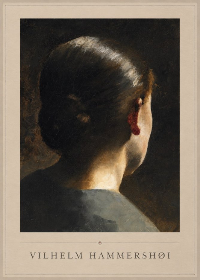 Vilhelm Hammershøi Woman from Behind No1 - Poster