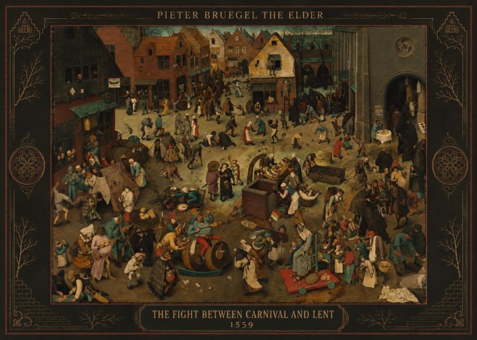Pieter Bruegel The Fight Between Carnival and Lent II No4 - Poster