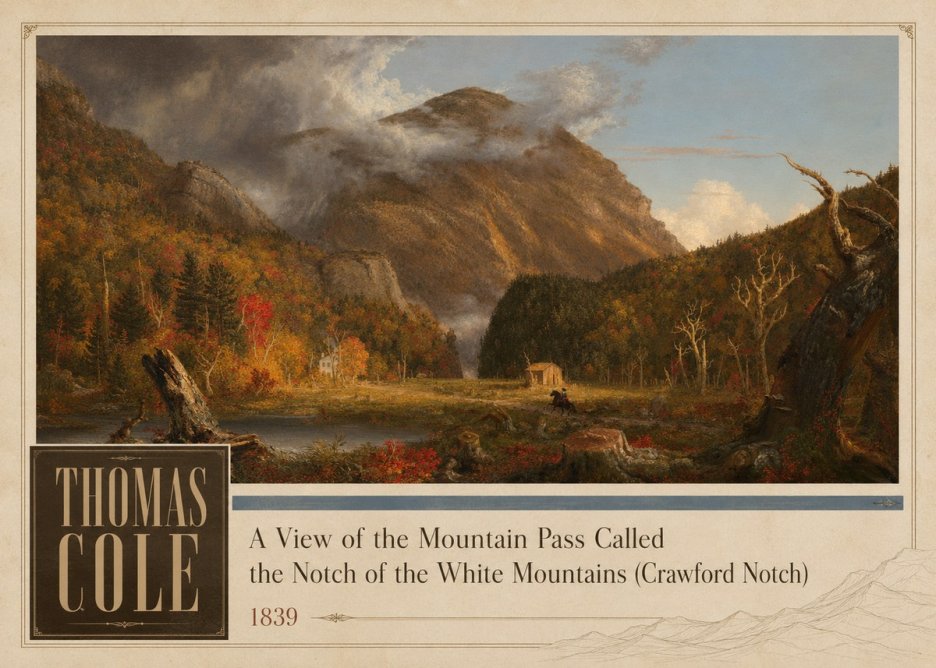 Thomas Cole A View of the Mountain Pass Called the Notch of the White Mountains (Crawford Notch) I No2 - Poster