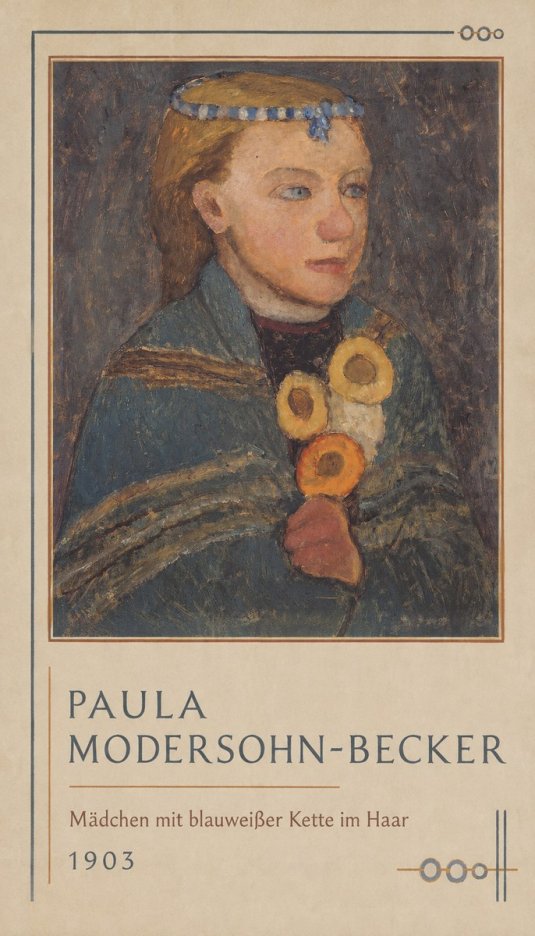Paula Modersohn-Becker Mädchen Mit Blauweißer Kette Im Haar No1 - Poster