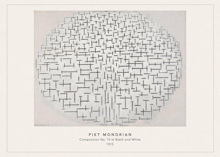 Piet Mondrian Composition 10 in Black and White No4 - Poster