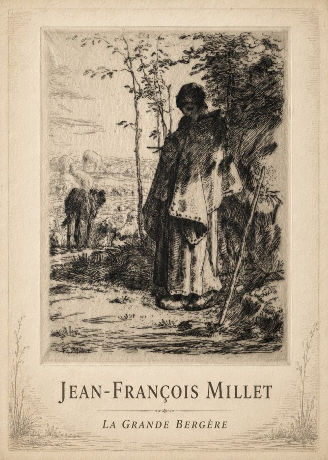 Jean-François Millet La Grande Bergère No3 - Poster