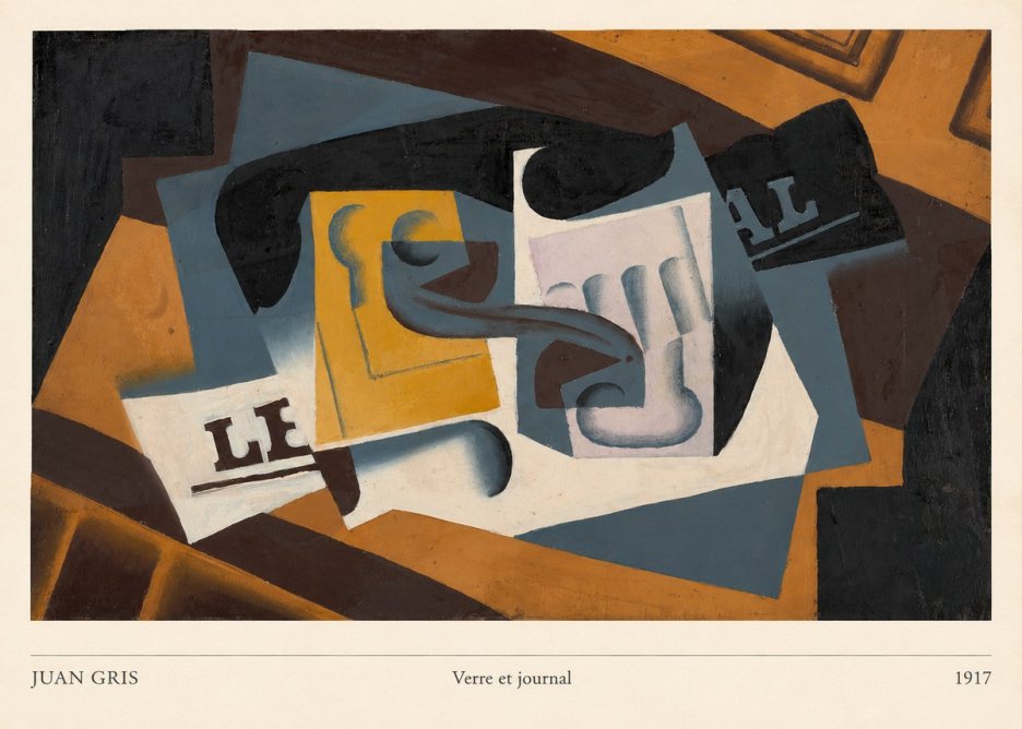Juan Gris Verre Et Journal No6 - Poster
