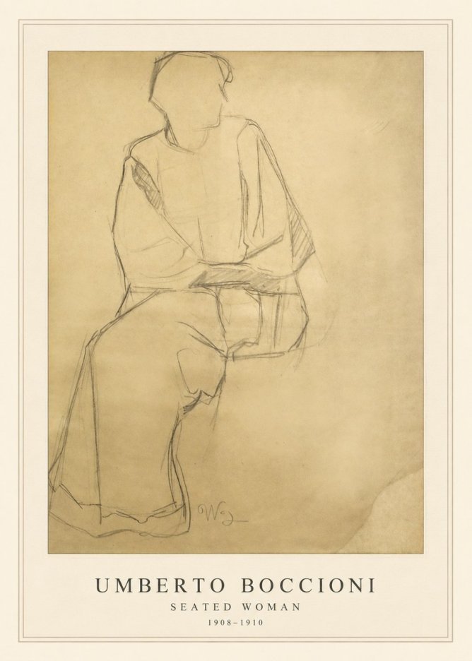 Umberto Boccioni Seated Woman No4 - Poster