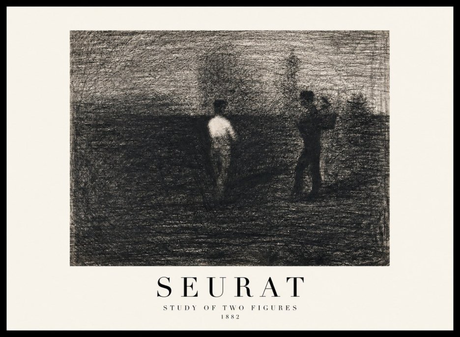 Seurat Study of Two Figures No1 - Poster