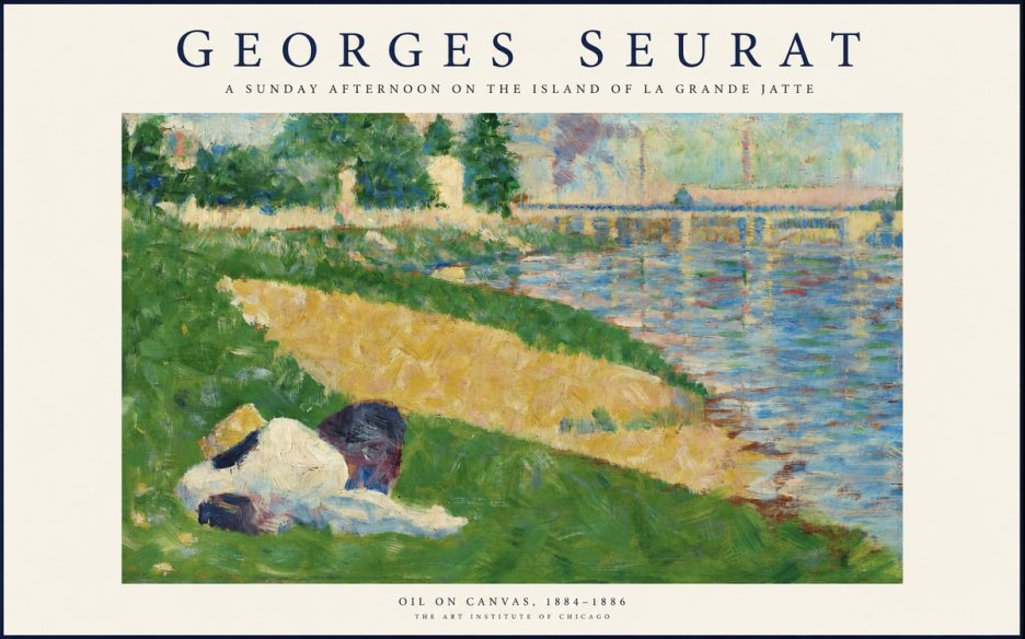 Seurat A Sunday Afternoon on the Island of La Grande Jatte II No1 - Poster
