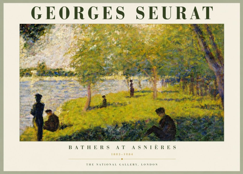 Seurat Bathers at Asnières IV No6 - Poster