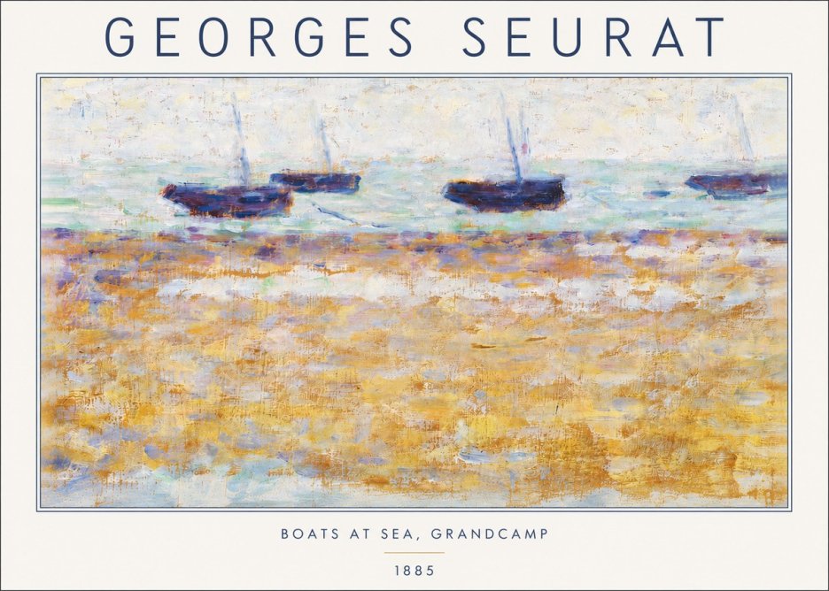 Seurat Boats at Sea, Grandcamp No3 - Poster