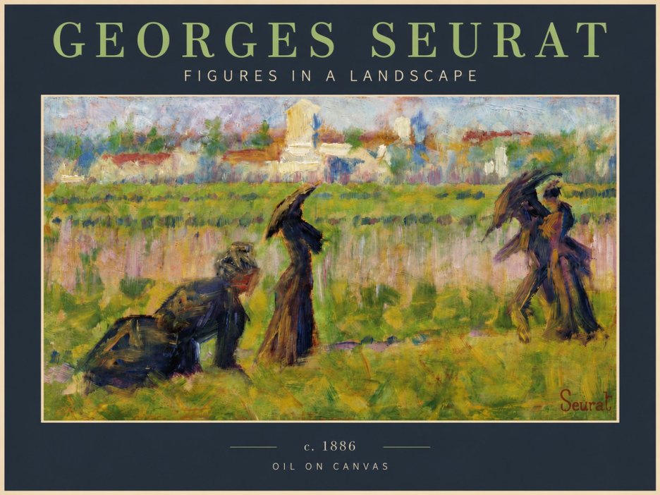Seurat Figures in a Landscape No5 - Poster