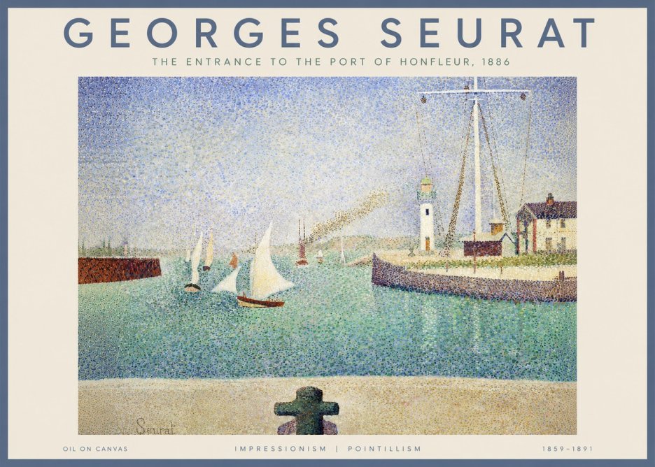 Seurat The Entrance to the Port of Honfleur, 1886 No3 - Poster