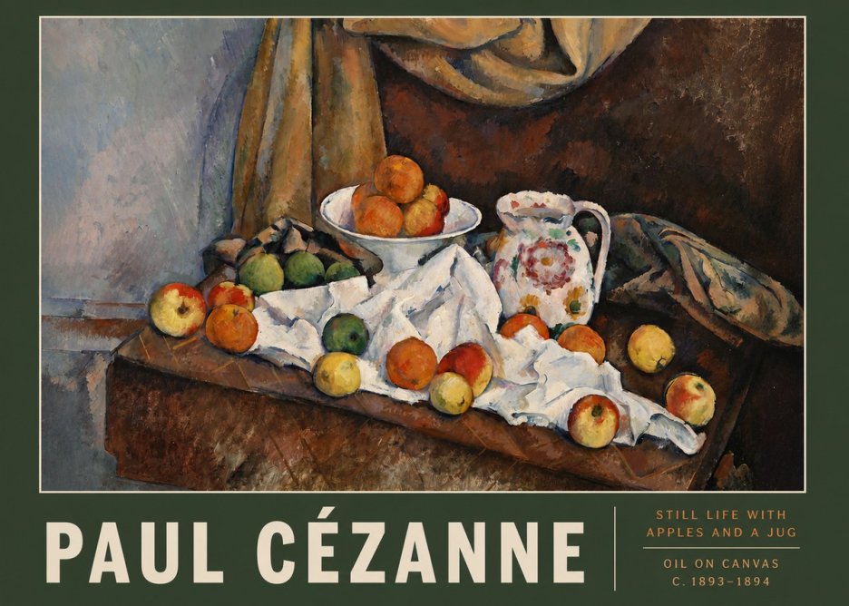 Paul Cézanne Still Life with Apples and a Jug No3 - Poster
