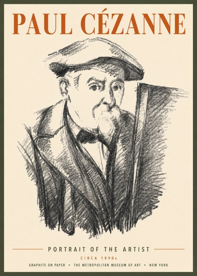 Paul Cézanne Portrait of the Artist III No4 - Poster
