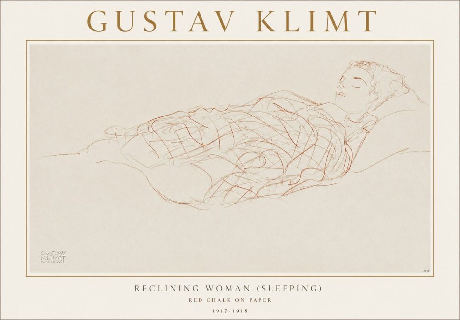 Klimt Reclining Woman (Sleeping) I No1 - Poster