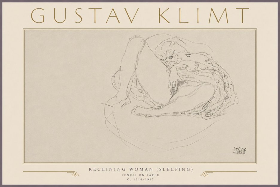 Klimt Reclining Woman (Sleeping) II No5 - Poster