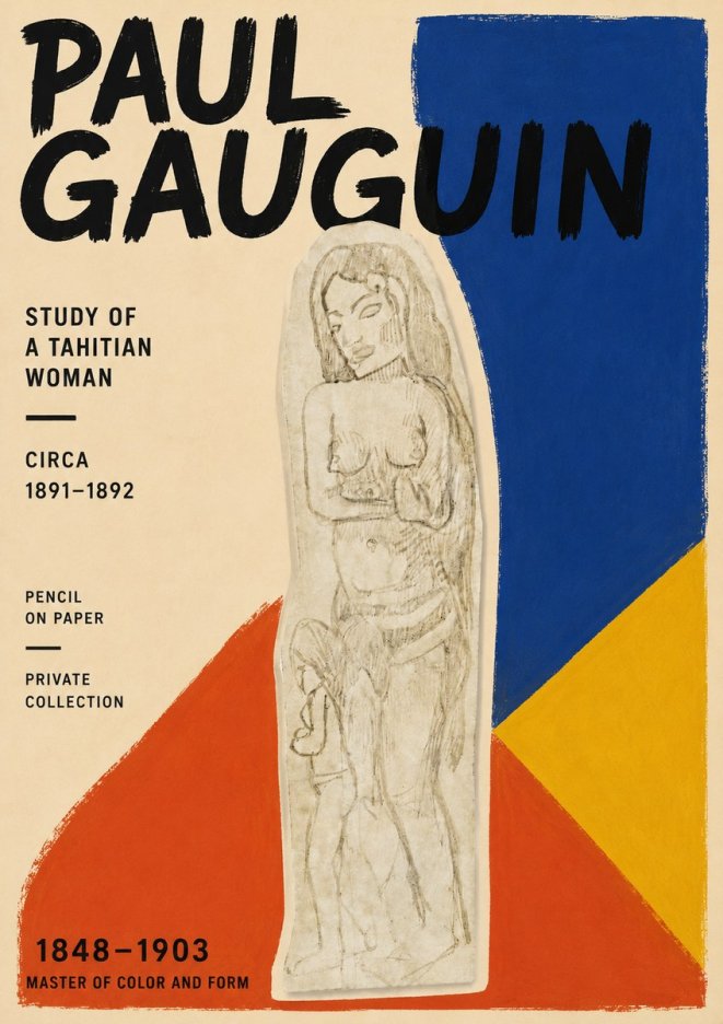 Paul Gauguin Study of a Tahitian Woman II No6 - Poster