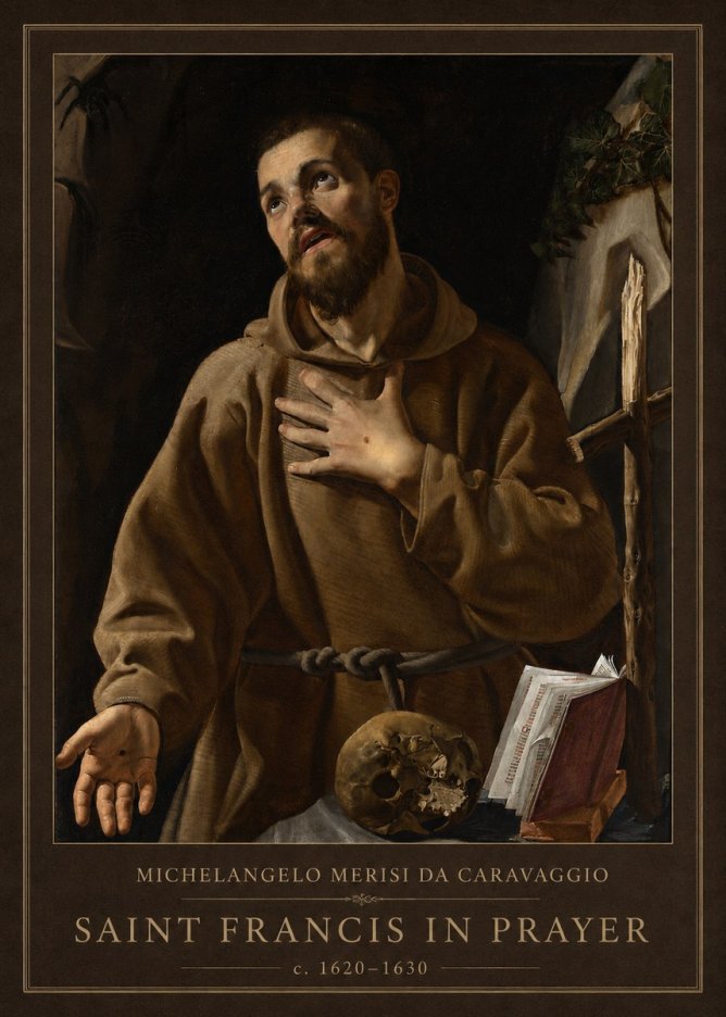 Michelangelo Merisi da Caravaggio Saint Francis in Prayer I No1 - Poster