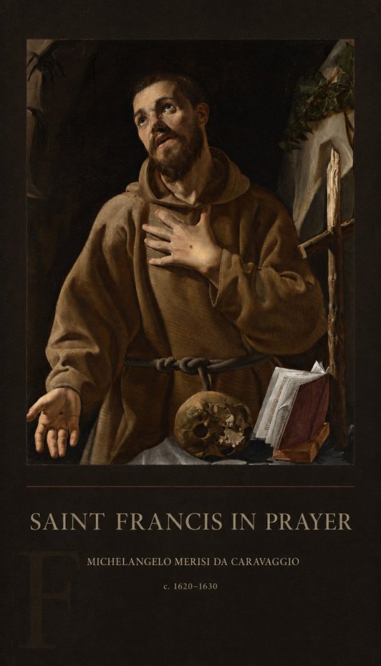 Michelangelo Merisi da Caravaggio Saint Francis in Prayer I No4 - Poster