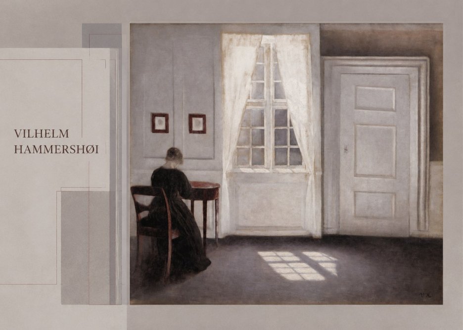 Vilhelm Hammershøi Interior with a Woman from the Back No5 - Poster