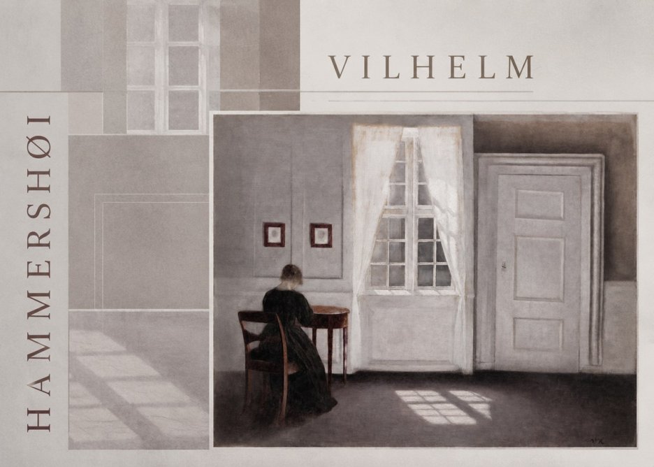 Vilhelm Hammershøi Interior with a Woman from the Back No6 - Poster