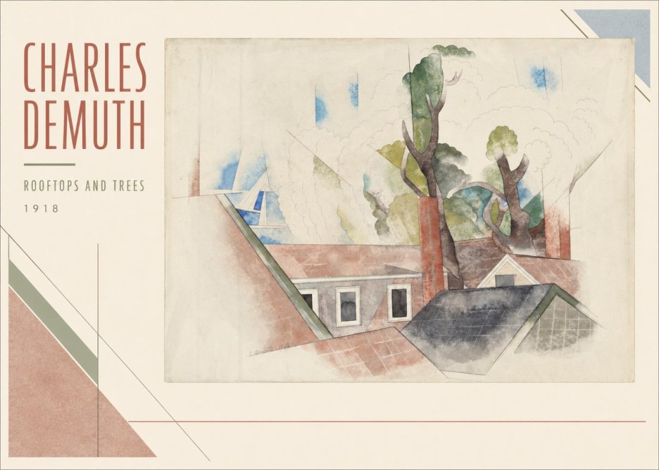 Charles Demuth Rooftops and Trees No2 - Poster