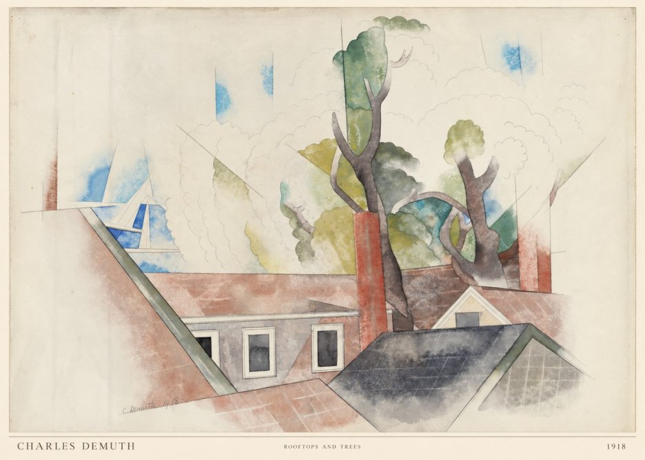Charles Demuth Rooftops and Trees No6 - Poster