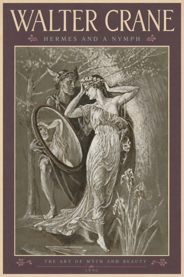 Walter Crane Hermes and a Nymph No5 - Poster