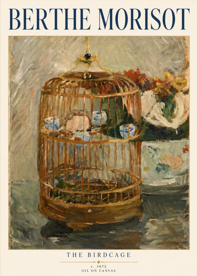 Berthe Morisot The Birdcage II No5 - Poster