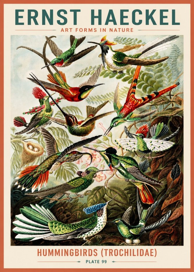 Ernst Haeckel Trochilidae - Hummingbirds No5 - Poster
