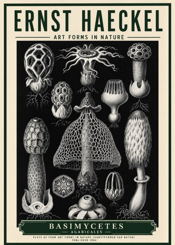 Ernst Haeckel Basimycetes Agaricales No5 - Poster
