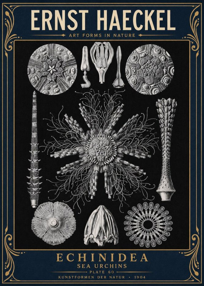 Ernst Haeckel Echinidea Sea Urchins No4 - Poster