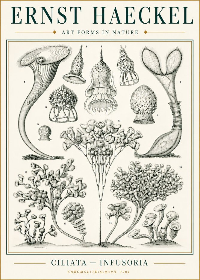 Ernst Haeckel Ciliata - Infusoria - Plate 3 No6 - Poster