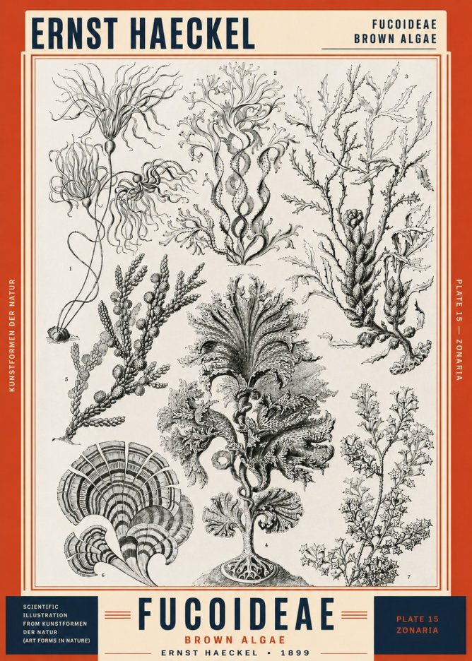 Ernst Haeckel Fucoideae - Brown Algae No2 - Poster