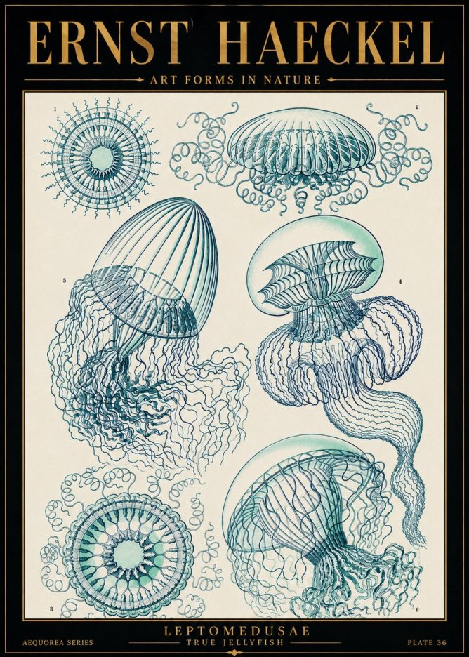Ernst Haeckel Leptomedusae True Jellyfish No5 - Poster