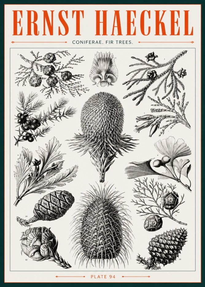 Ernst Haeckel Coniferae. Fir Trees. No3 - Poster