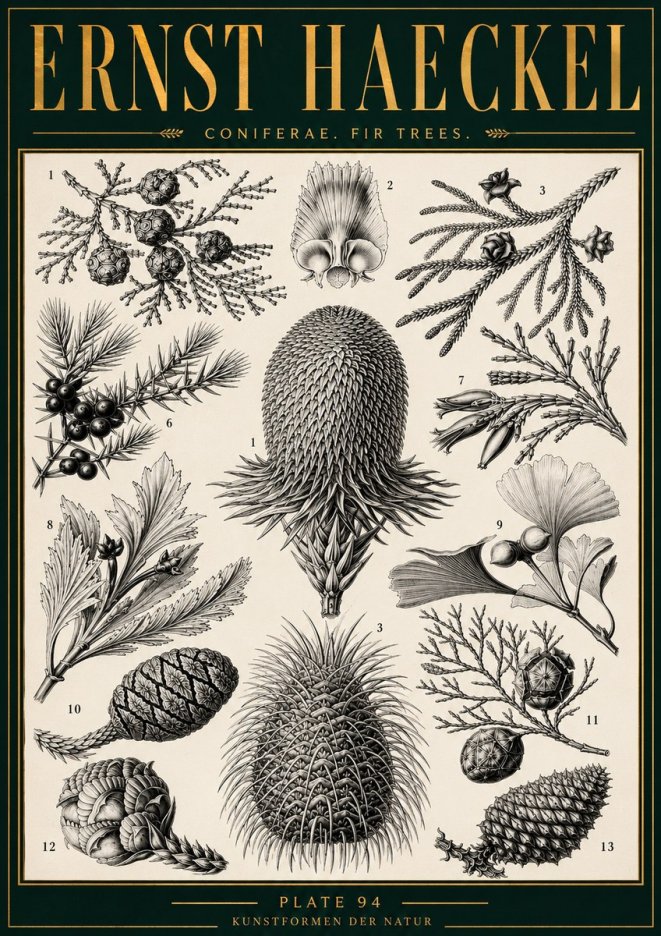 Ernst Haeckel Coniferae. Fir Trees. No4 - Poster
