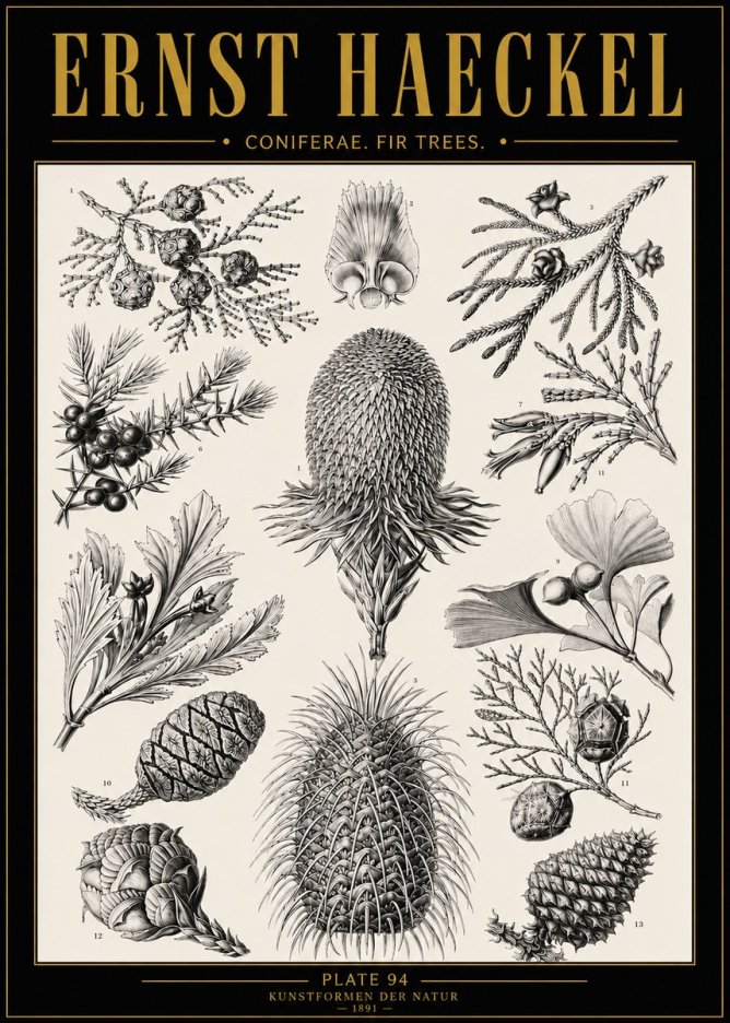 Ernst Haeckel Coniferae. Fir Trees. No5 - Poster