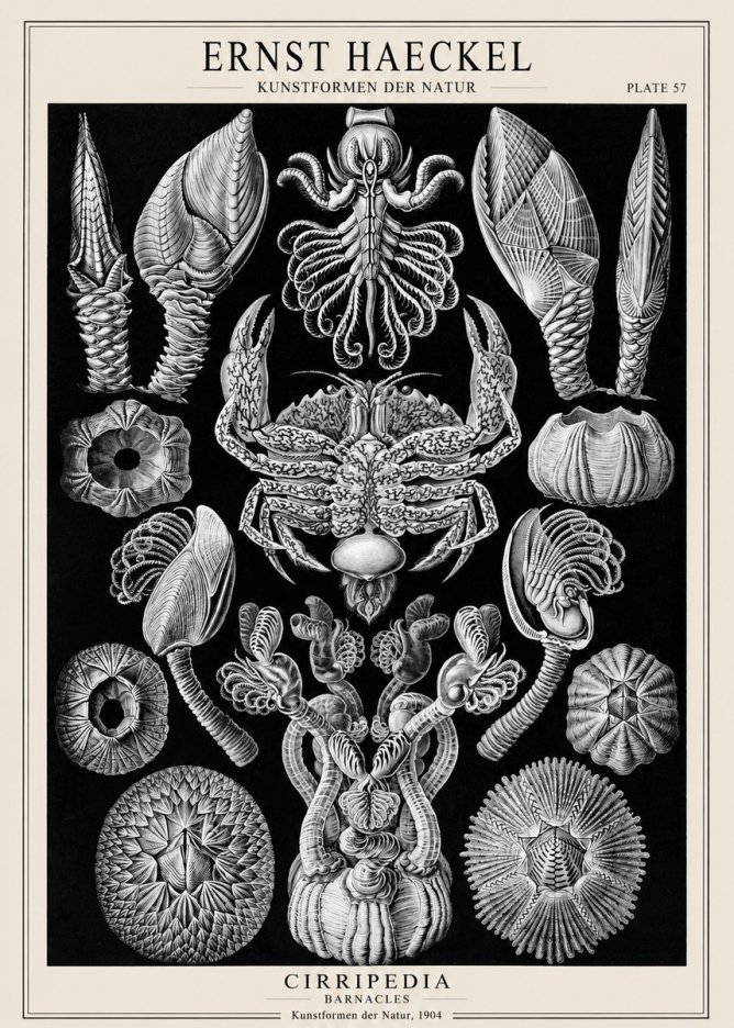 Ernst Haeckel Cirripedia Barnacles No1 - Poster