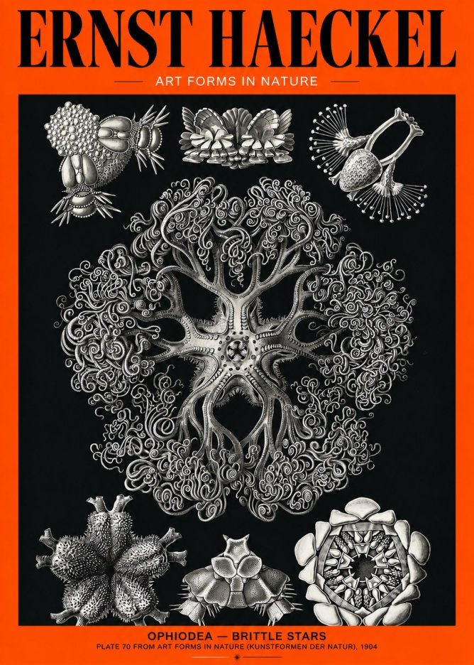 Ernst Haeckel Ophiodea - Brittle Stars II No2 - Poster